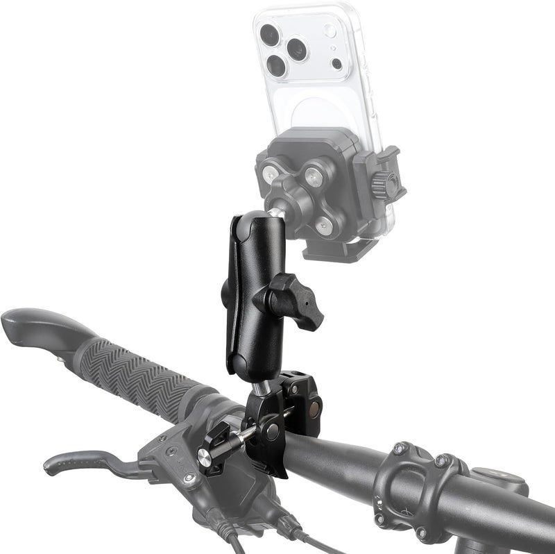 FPN 1'' Ball Handlebar Base Mount Strong Rod Clamp with 3.54'' Length Double Socket Arm for Rails 0.5" to 2.0" in Dia, Compatible with RAM Mounts & Bike Motorcycle Phone Mount Holder - Image 5